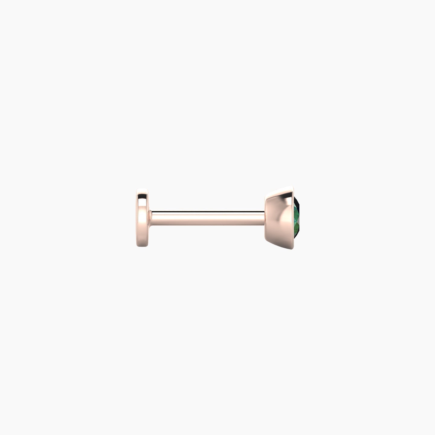 Eos | 18k Rose Gold 6.5 mm 4 mm Round Emerald Nostril Piercing