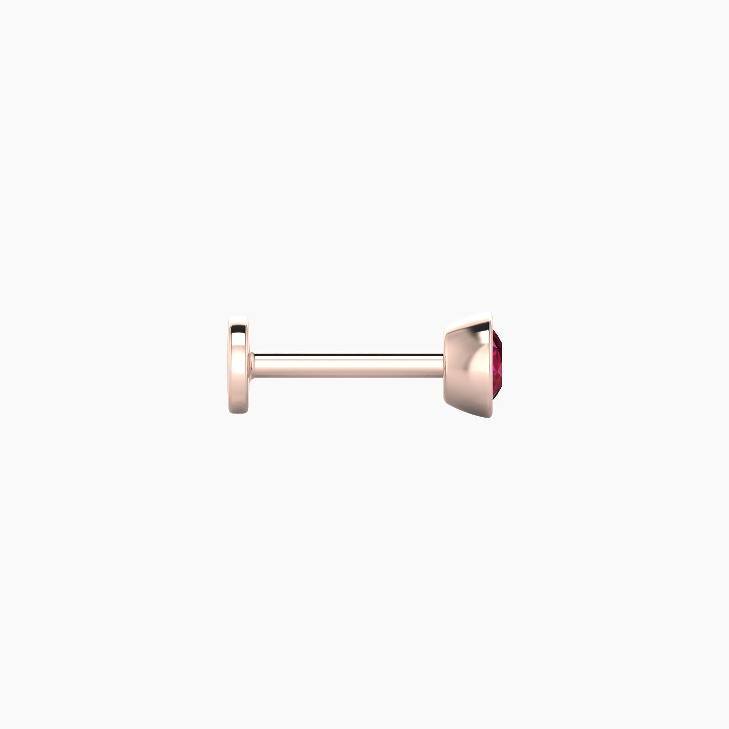 Eos | 18k Rose Gold 6.5 mm 4 mm Round Ruby Nostril Piercing