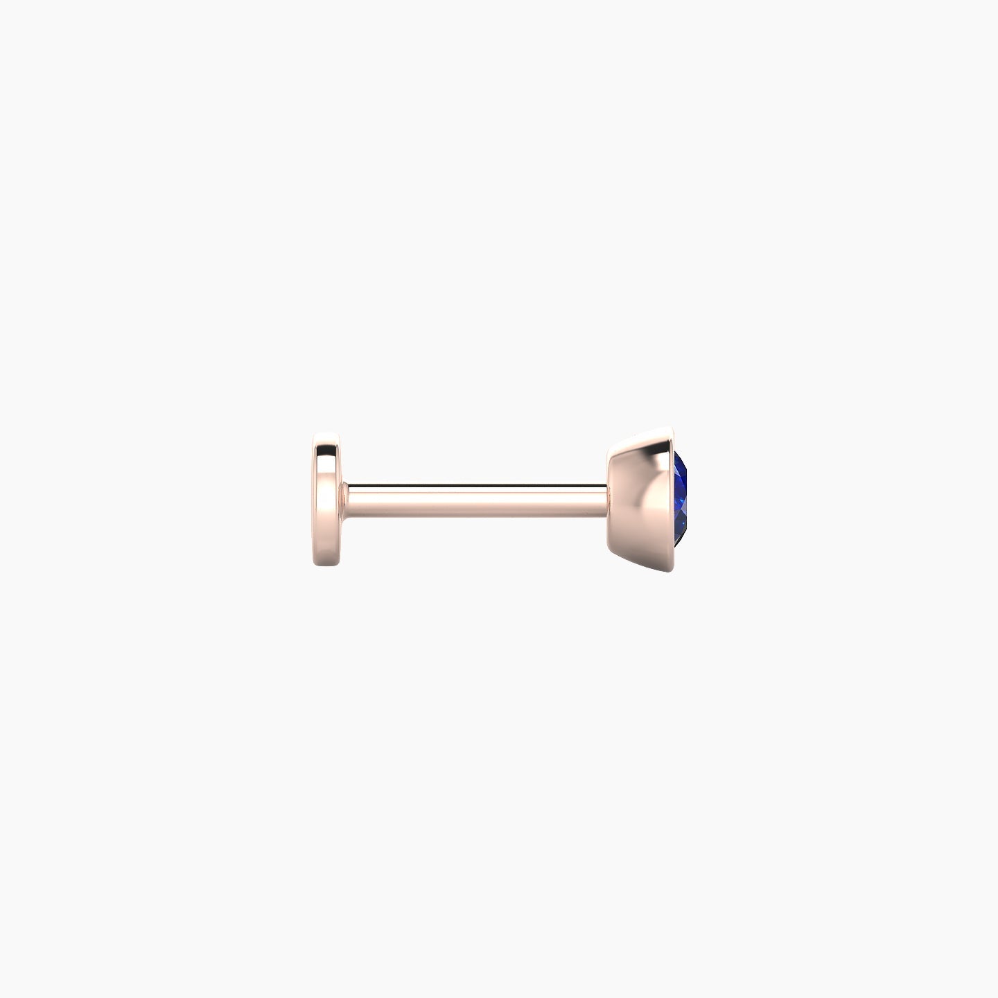 Eos | 18k Rose Gold 6.5 mm 4 mm Round Sapphire Nostril Piercing