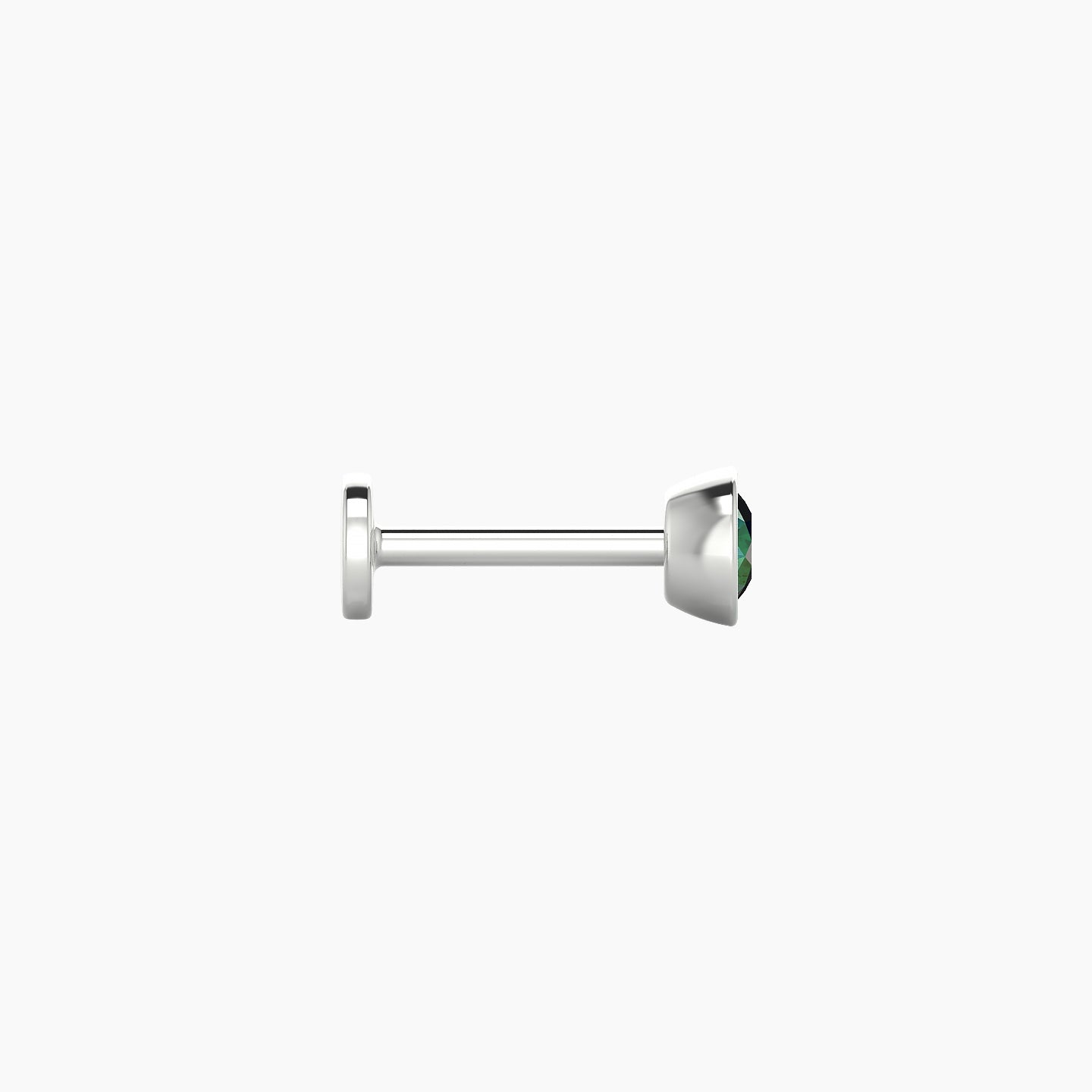 Eos | 18k White Gold 6.5 mm 4 mm Round Emerald Nostril Piercing