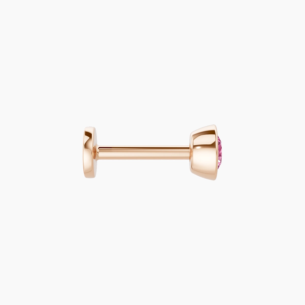Eos | 18k Rose Gold 6.5 mm 4 mm Round Pink Sapphire Piercing