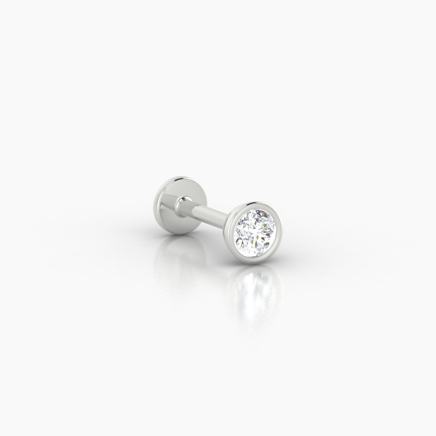 Eos | 18k White Gold 4 mm 6.5 mm Round Diamond Piercing