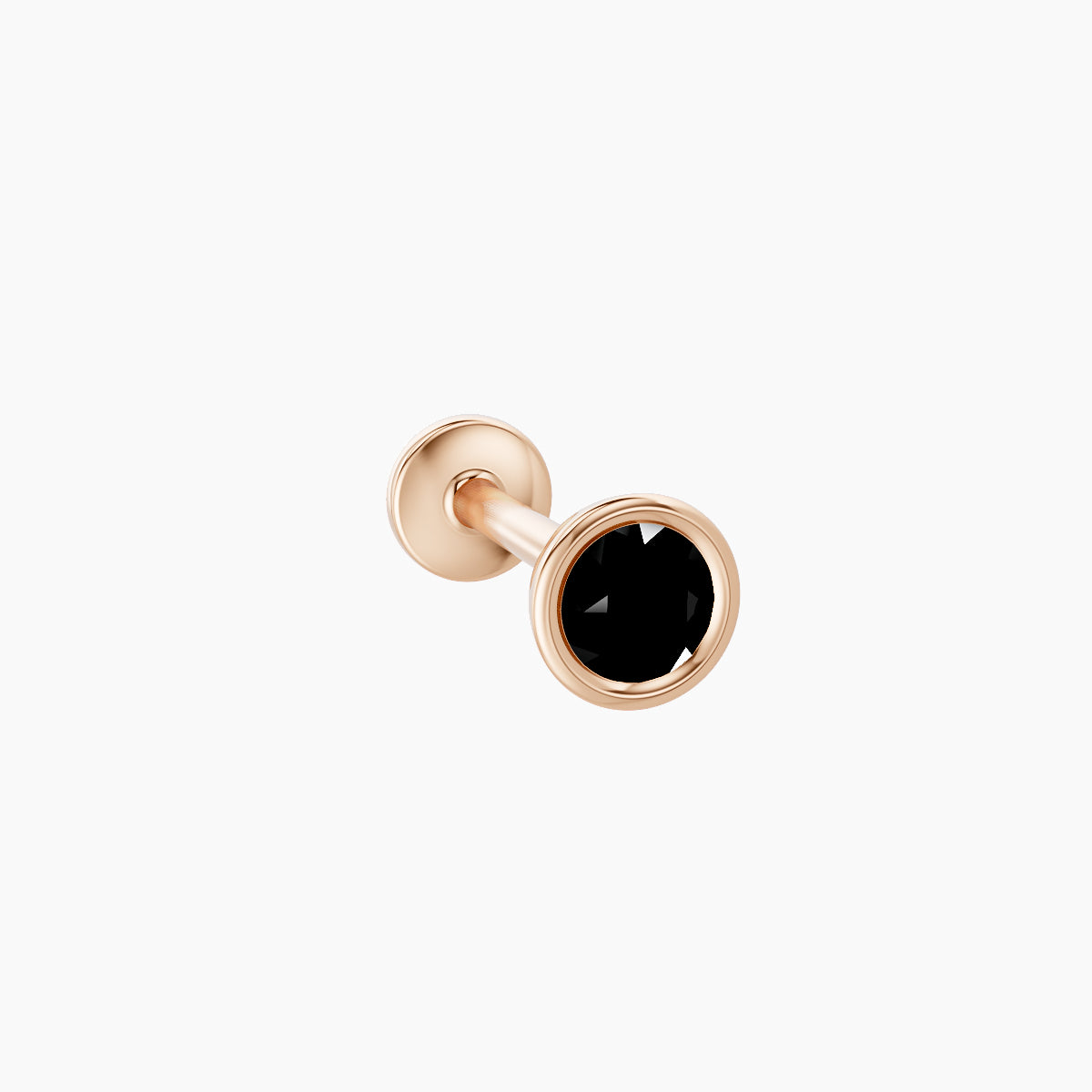 Eos | 18k Rose Gold 8 mm 4 mm Round Black Diamond Nose Piercing