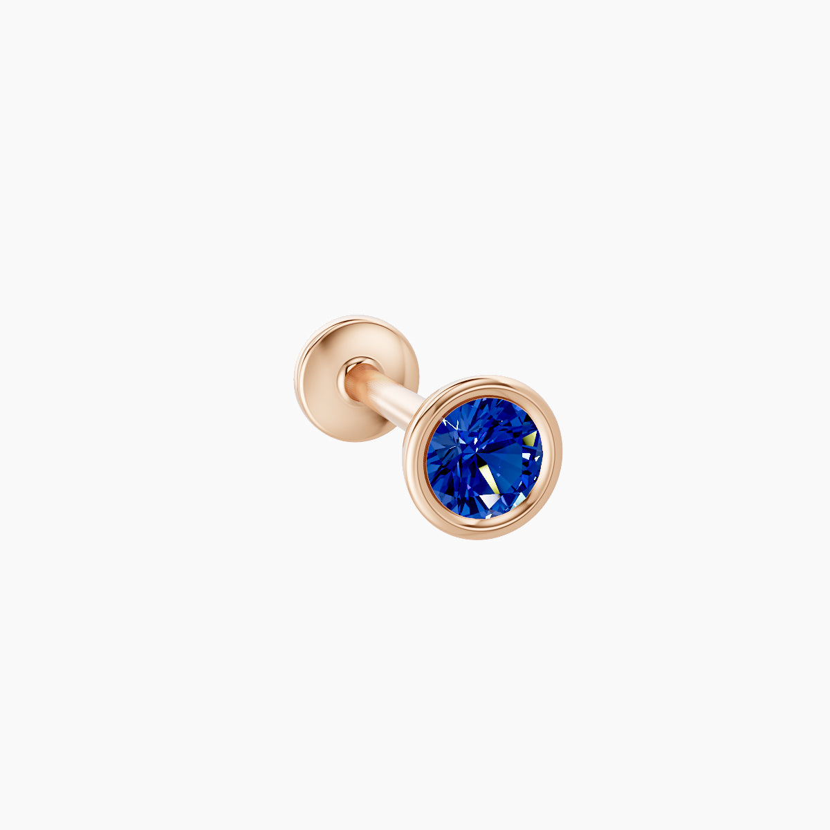 Eos | 18k Rose Gold 8 mm 4 mm Round Sapphire Nose Piercing
