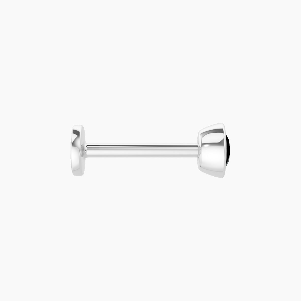 Eos | 18k White Gold 8 mm 4 mm Round Black Diamond Nose Piercing