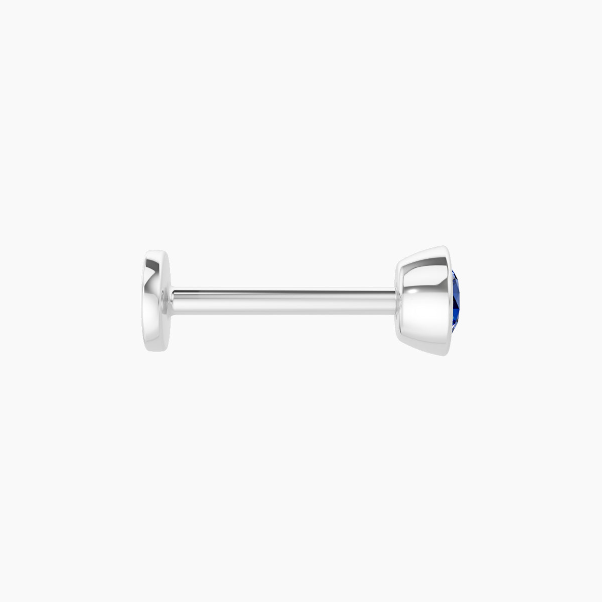 Eos | 18k White Gold 8 mm 4 mm Round Sapphire Nose Piercing