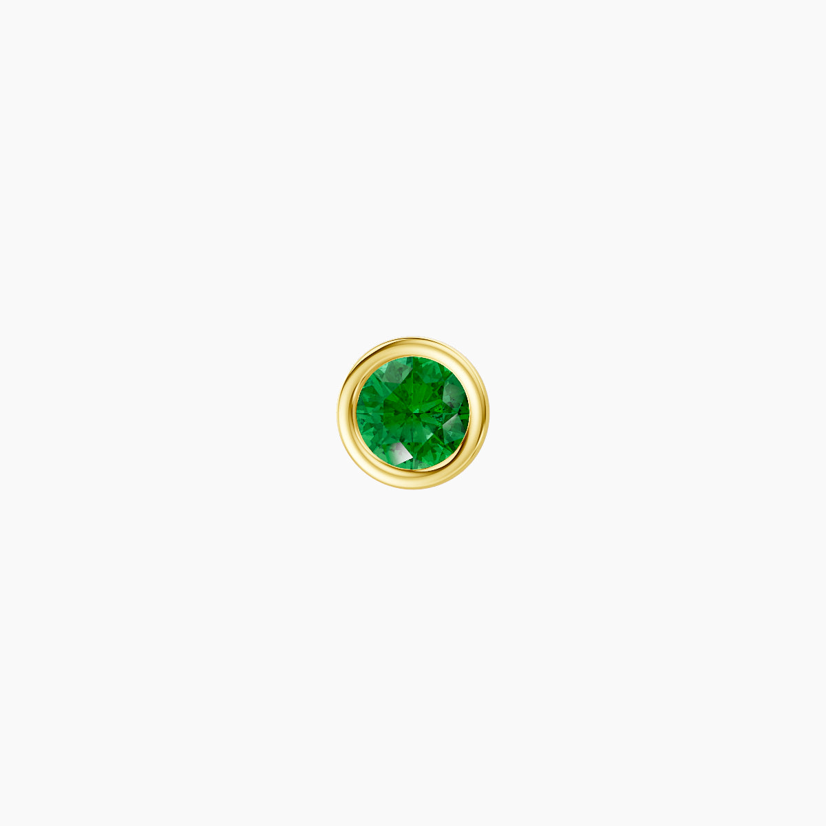 Eos | 18k Yellow Gold 8 mm 4 mm Round Emerald Nose Piercing