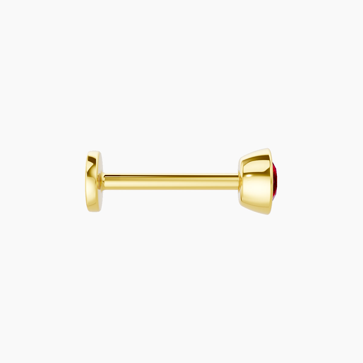 Eos | 18k Yellow Gold 8 mm 4 mm Round Ruby Nose Piercing