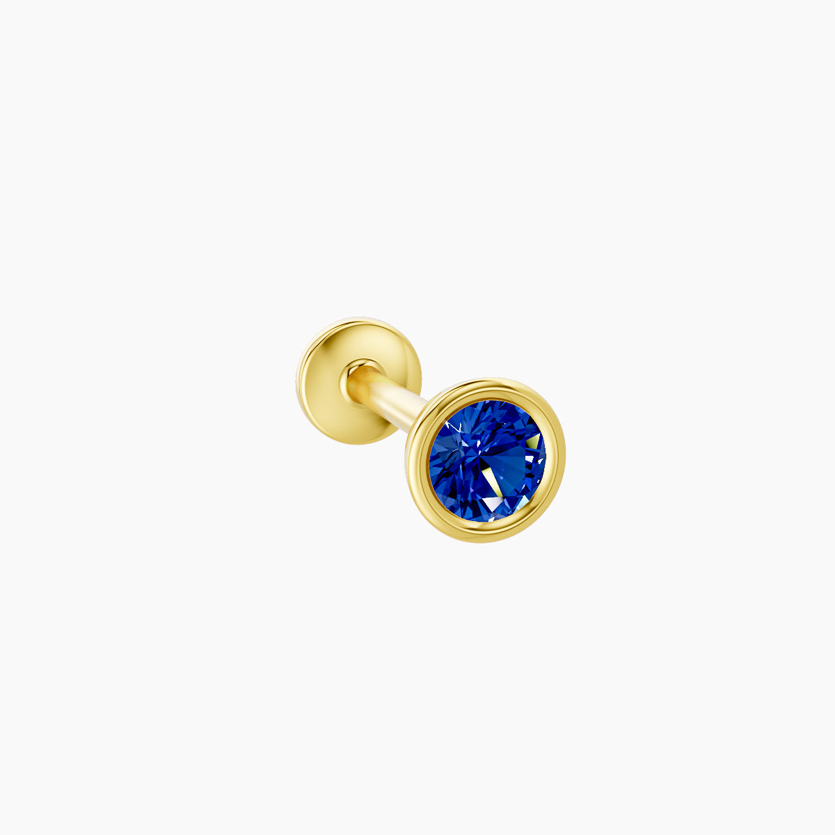 Eos | 18k Yellow Gold 8 mm 4 mm Round Sapphire Nose Piercing