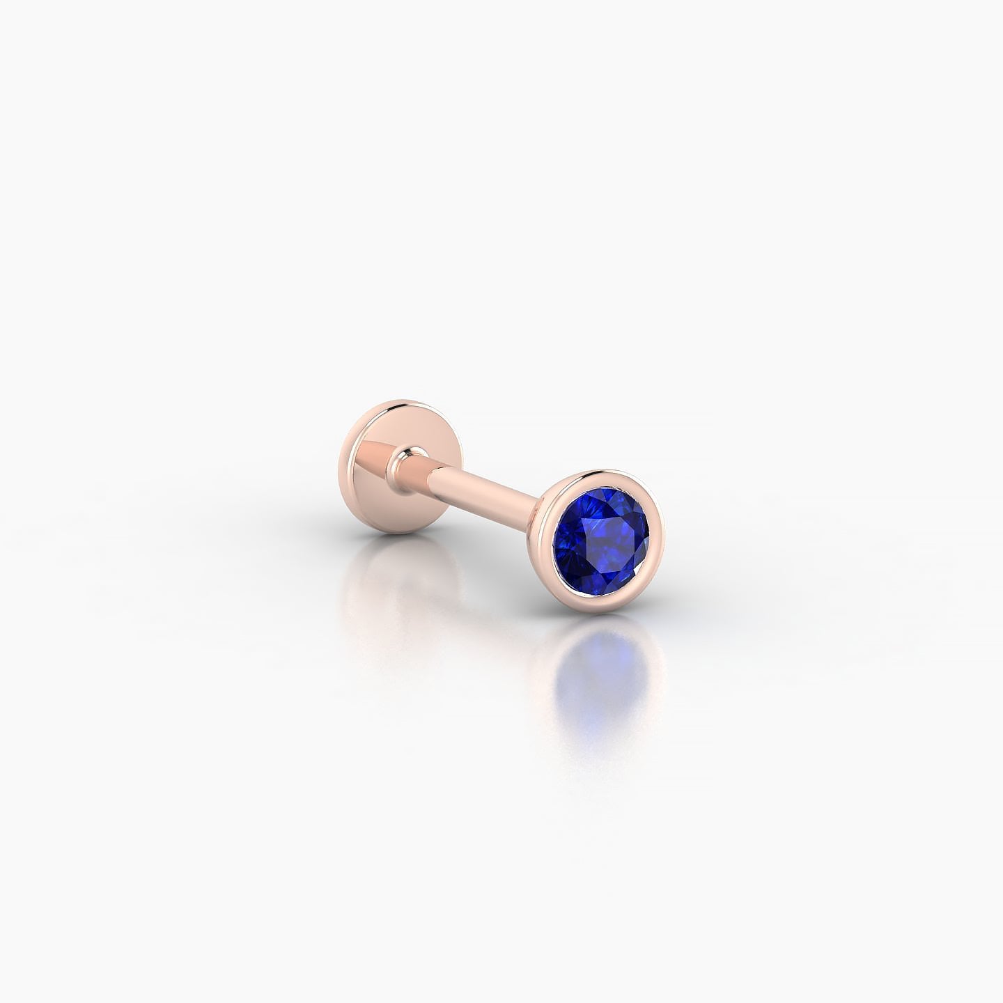 Eos | 18k Rose Gold 8 mm 4 mm Round Sapphire Nostril Piercing