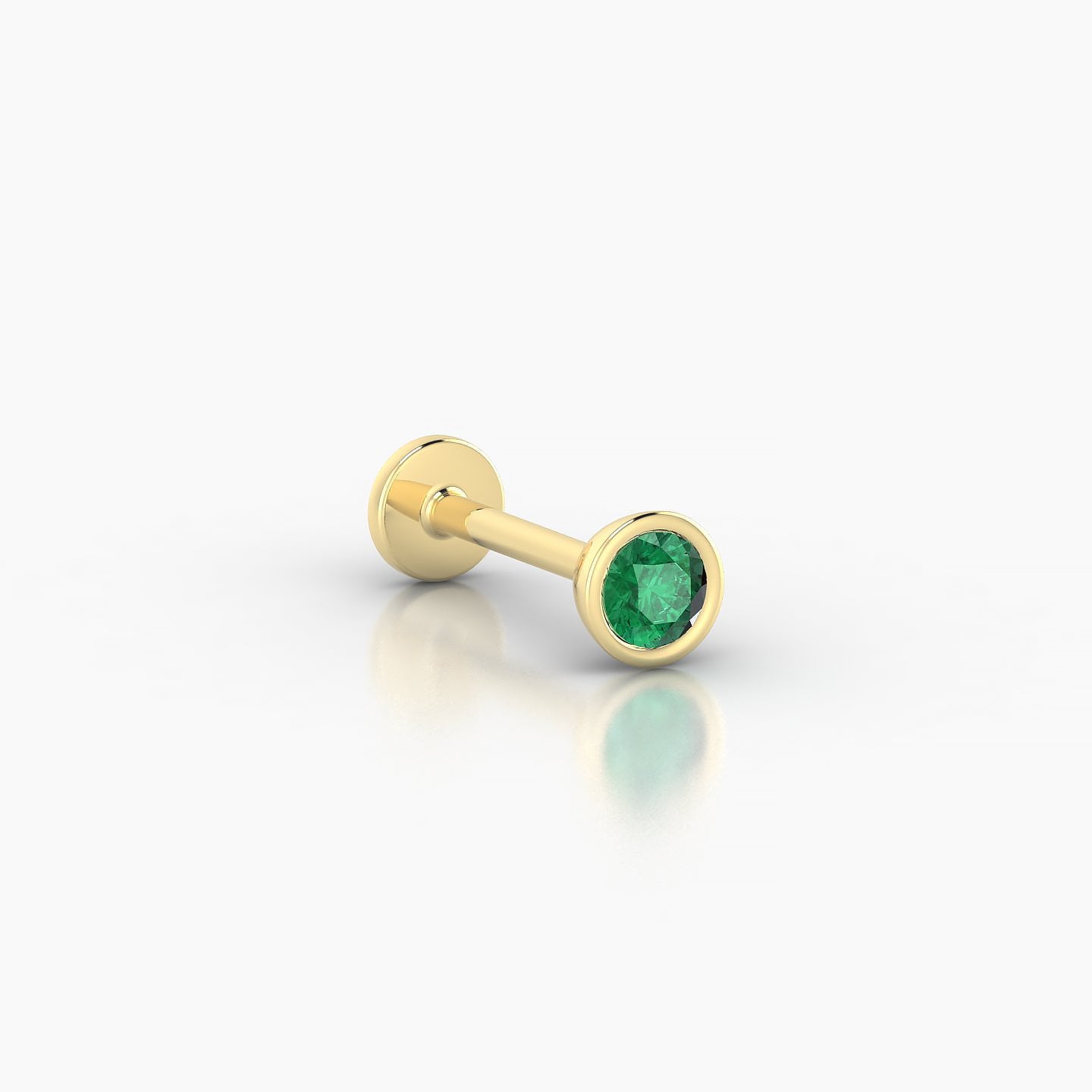 Eos | 18k Yellow Gold 8 mm 4 mm Round Emerald Nostril Piercing