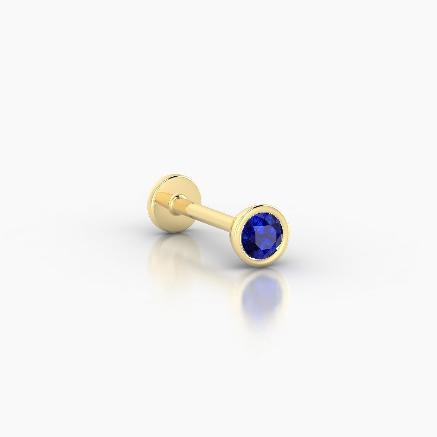 Eos | 18k Yellow Gold 8 mm 4 mm Round Sapphire Nostril Piercing