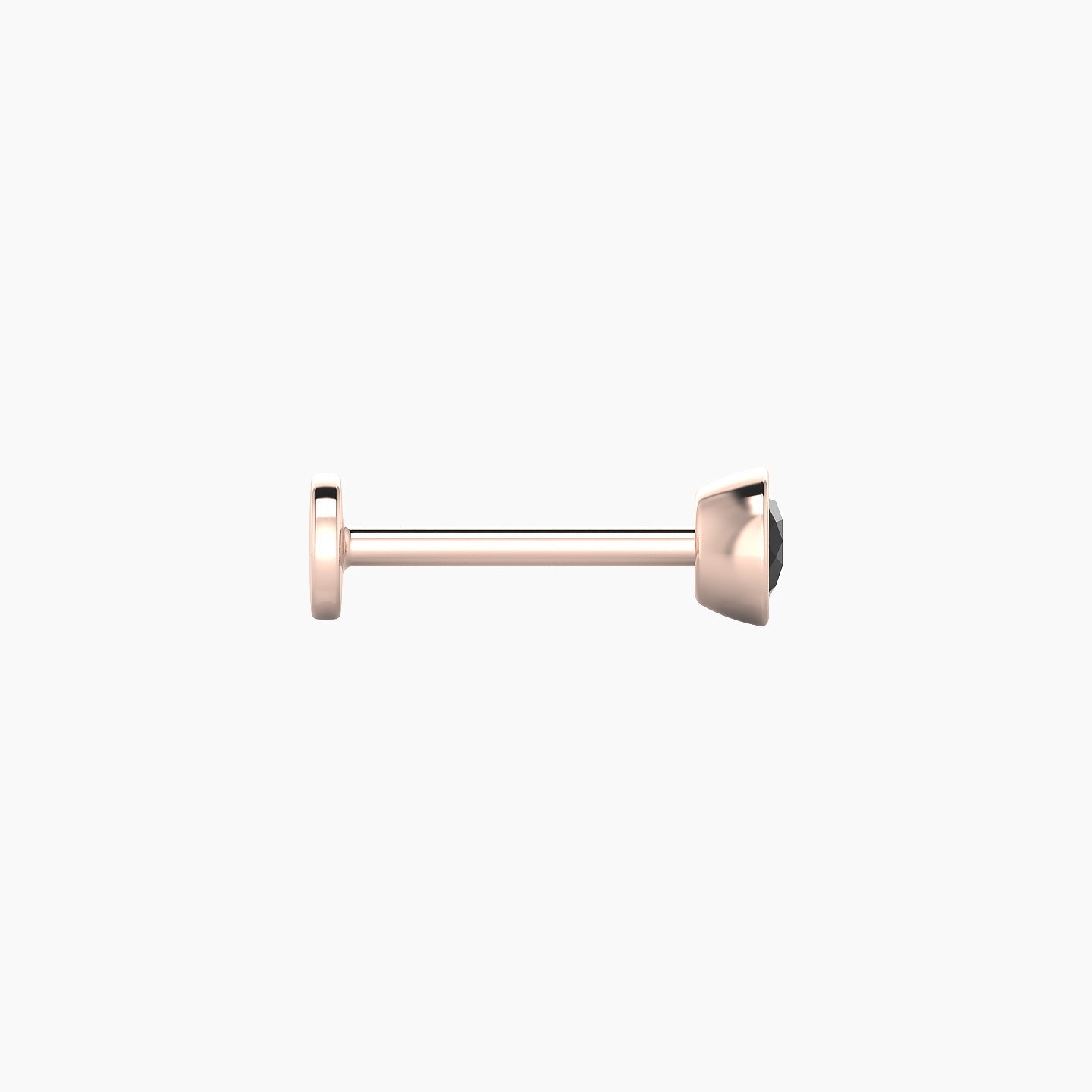 Eos | 18k Rose Gold 8 mm 4 mm Round Black Diamond Nostril Piercing