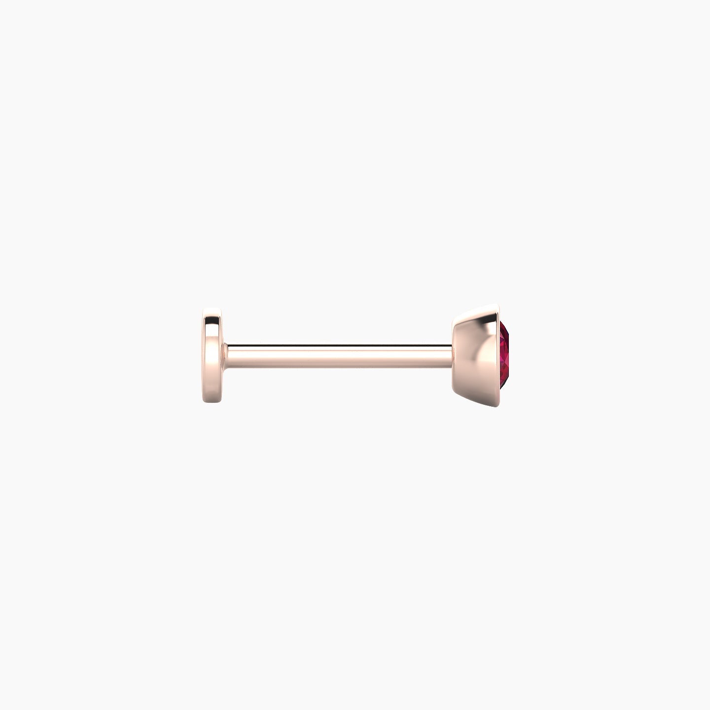 Eos | 18k Rose Gold 8 mm 4 mm Round Ruby Nostril Piercing