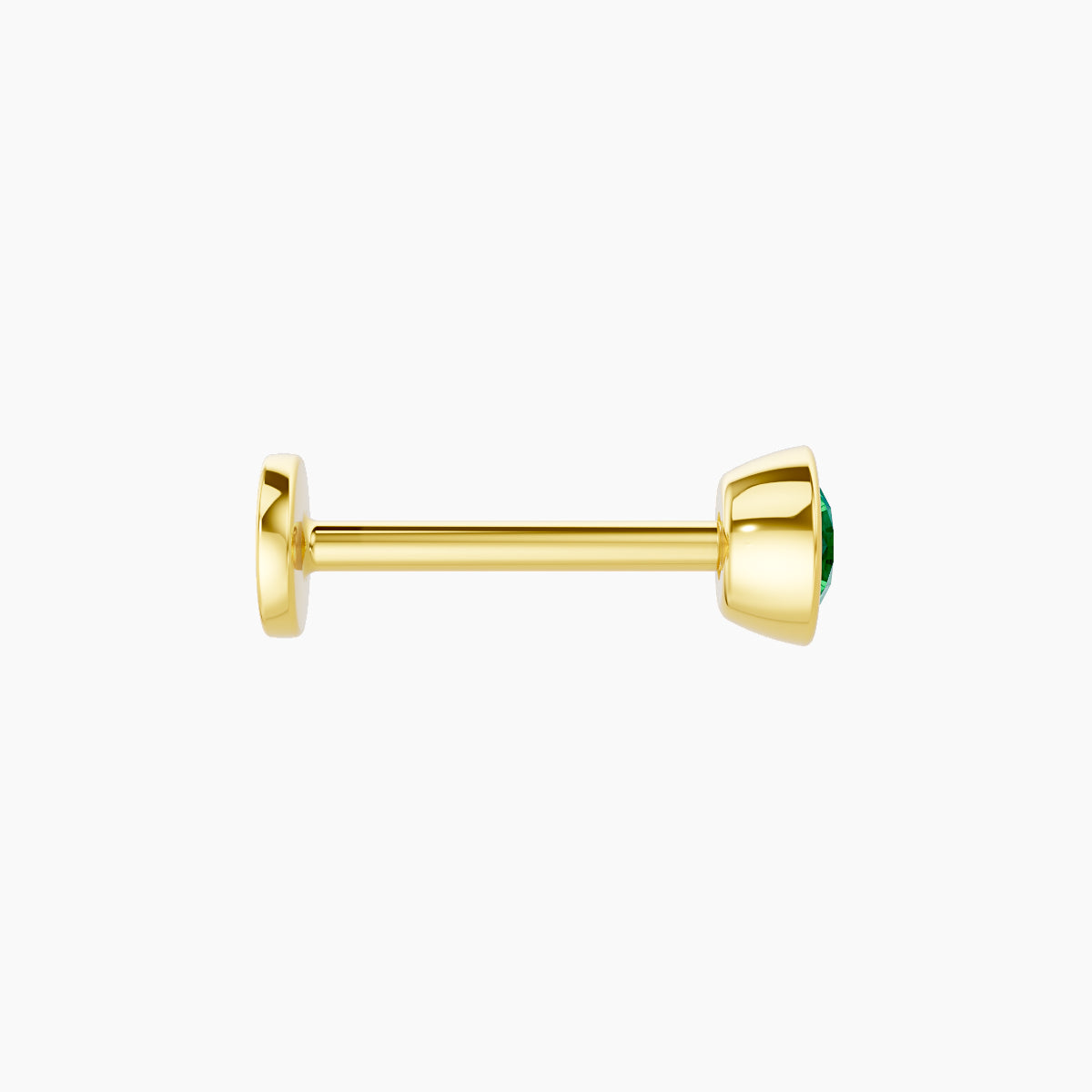 Eos | 18k Yellow Gold 8 mm 4 mm Round Emerald Piercing