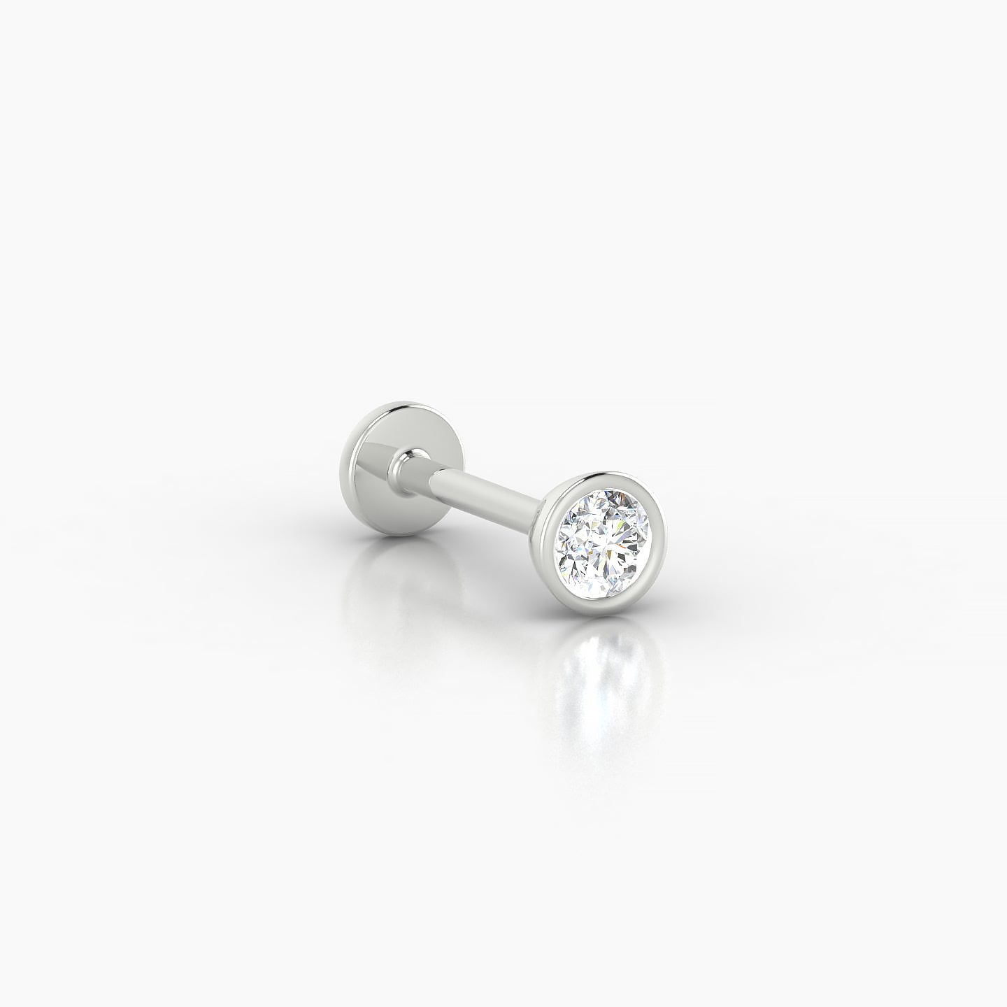 Eos | 18k White Gold 4 mm 8 mm Round Diamond Piercing