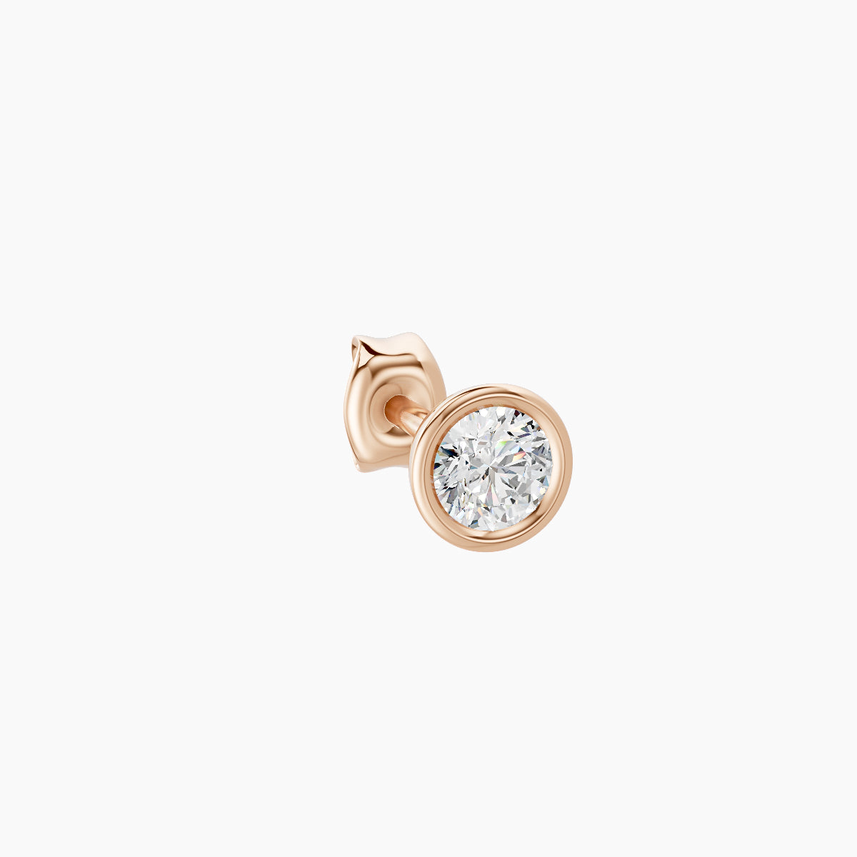 Eos | 18k Rose Gold 4 mm Round Diamond Earring