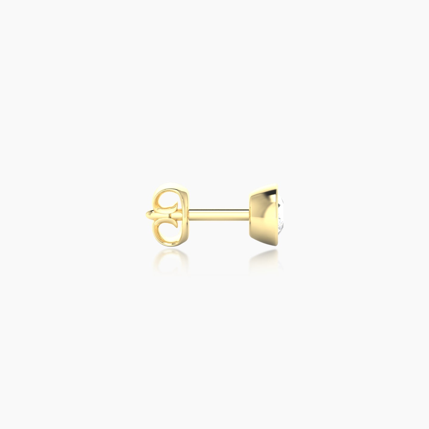 Eos | 18k Yellow Gold 4 mm Round Diamond Earring