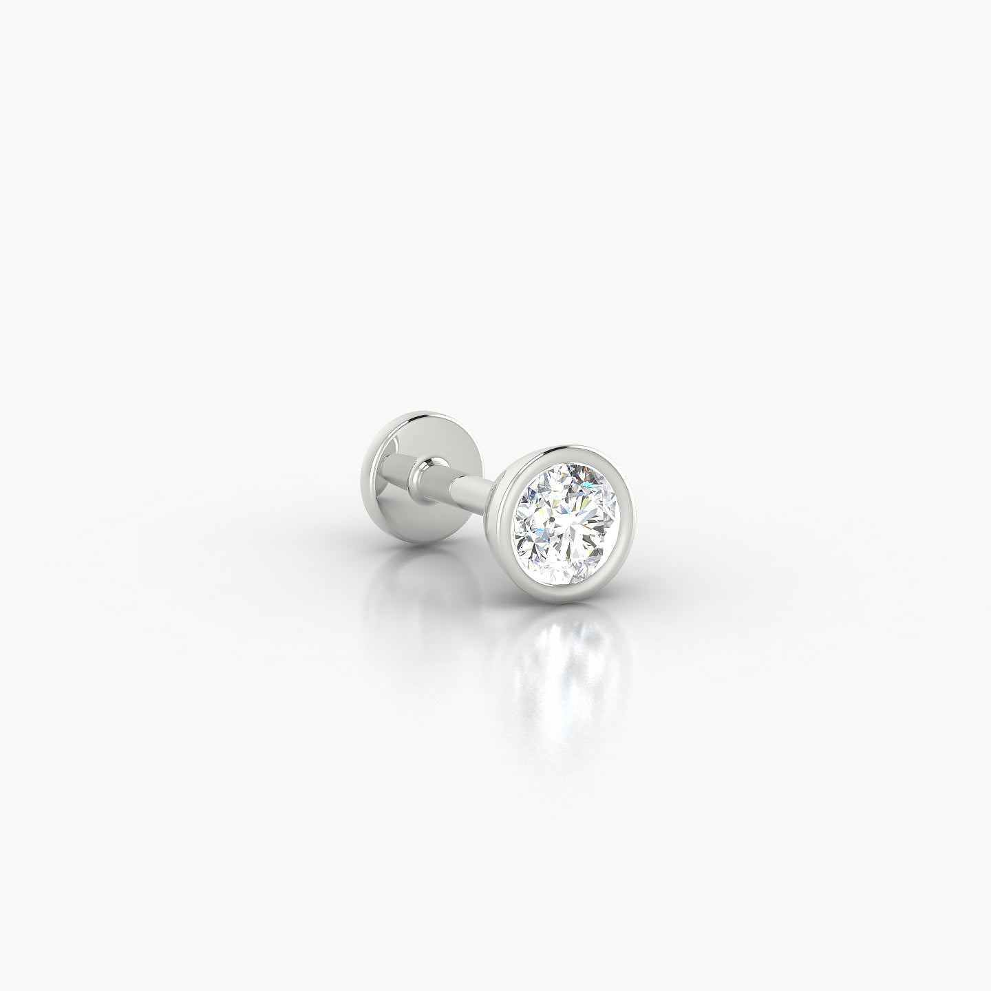 Eos | 18k White Gold 4.5 mm 5 mm Round Diamond Nostril Piercing