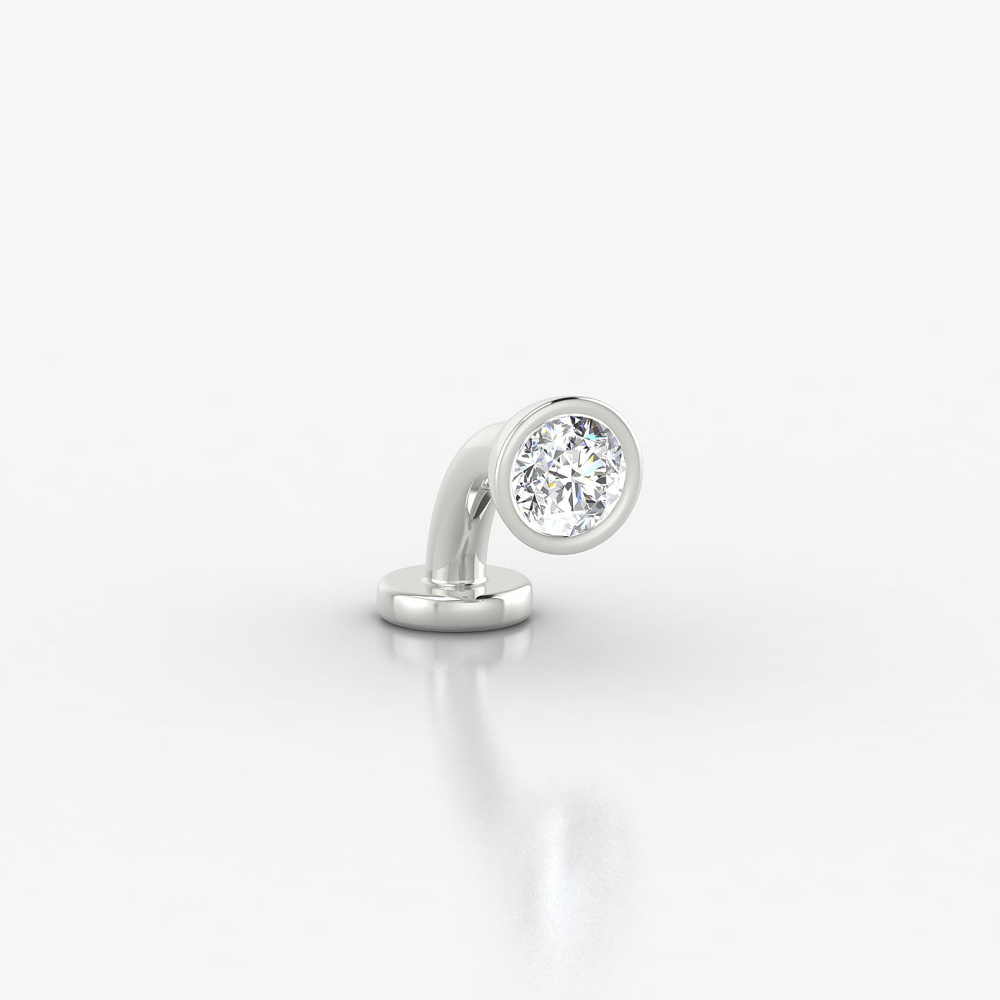 Eos | 18k White Gold 4.5 mm 6 mm Round Diamond Floating Navel Piercing