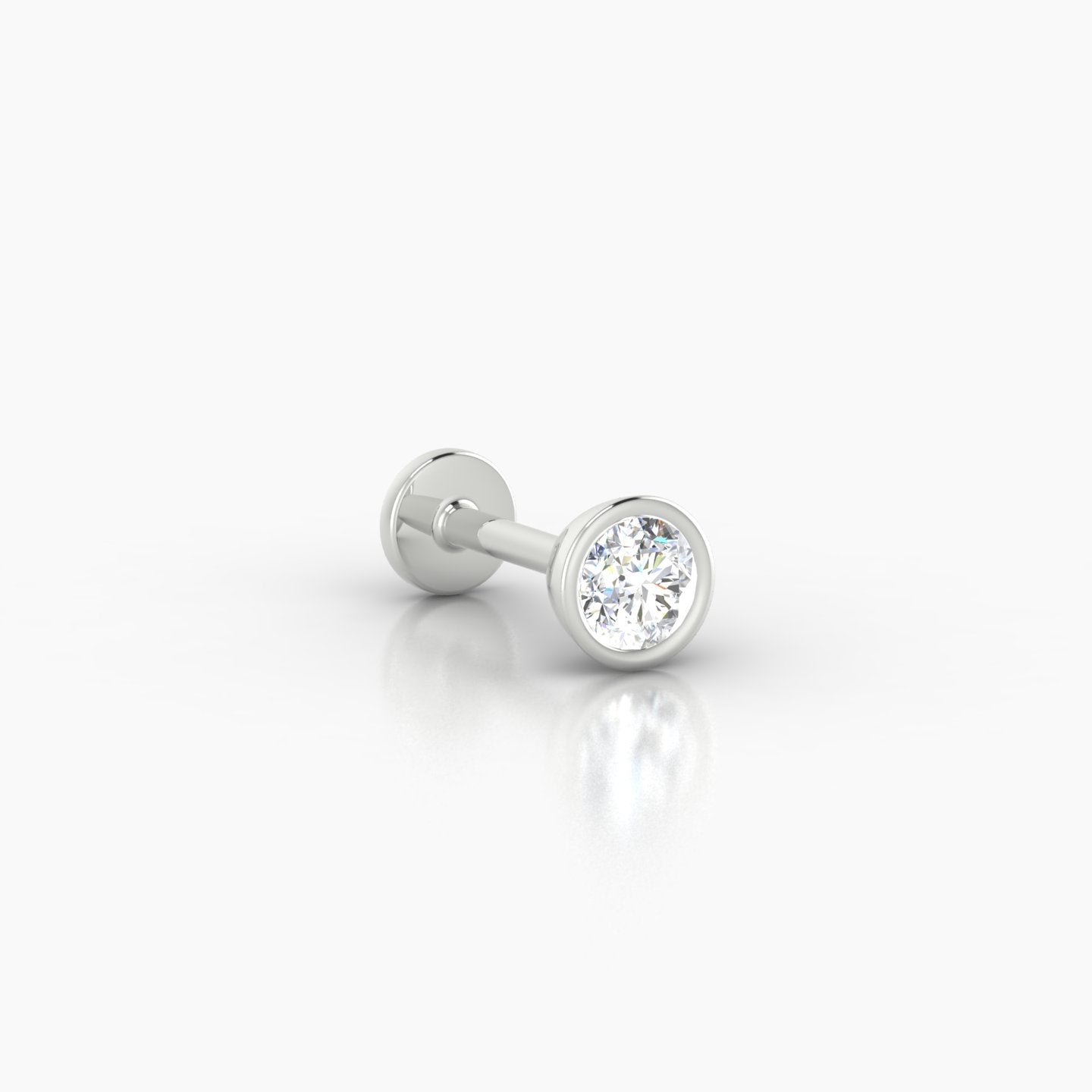 Eos | 18k White Gold 4.5 mm 6.5 mm Round Diamond Nostril Piercing