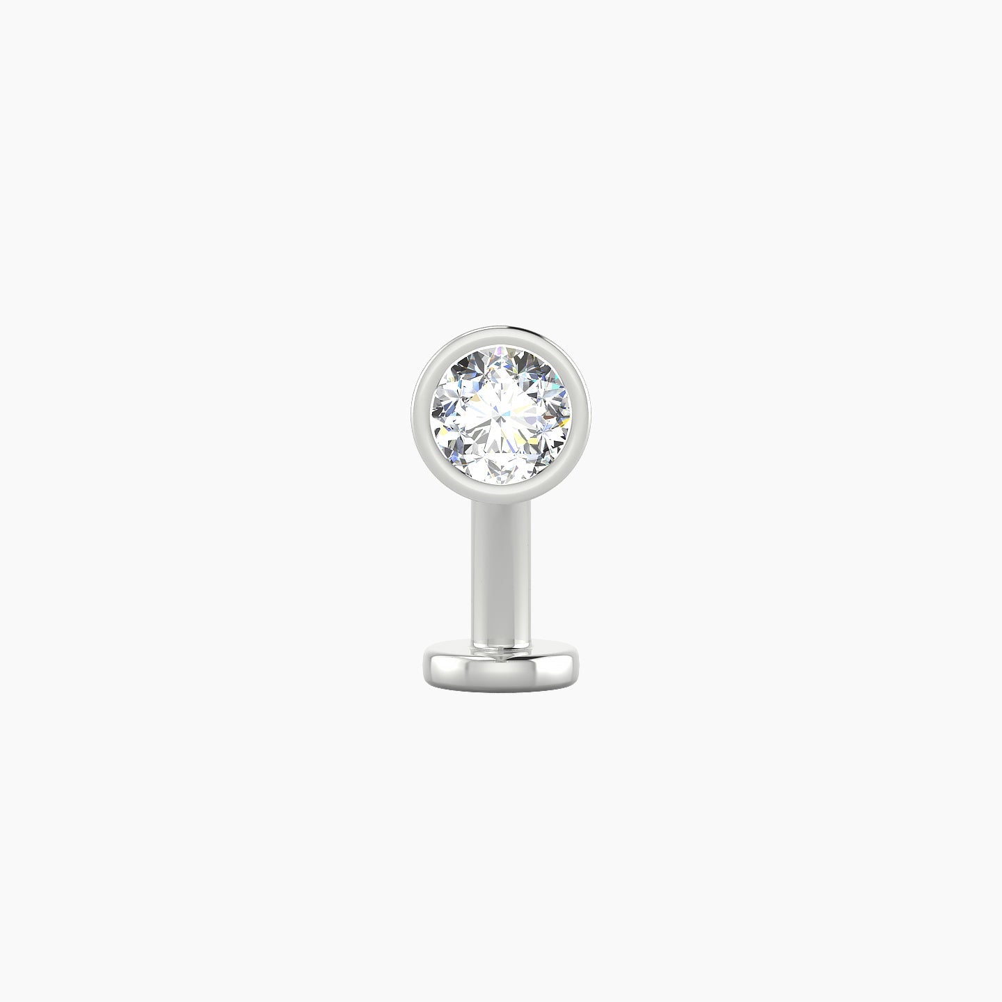 Eos | 18k White Gold 5 mm 10 mm Round Diamond Floating Navel Piercing