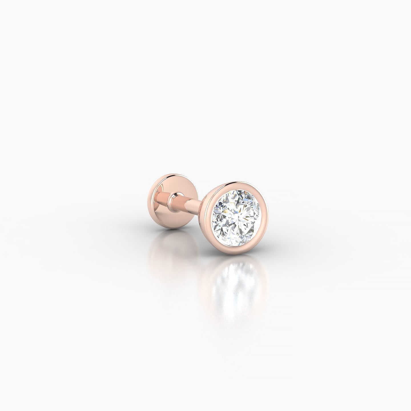 Eos | 18k Rose Gold 5 mm 5 mm Round Diamond Nostril Piercing