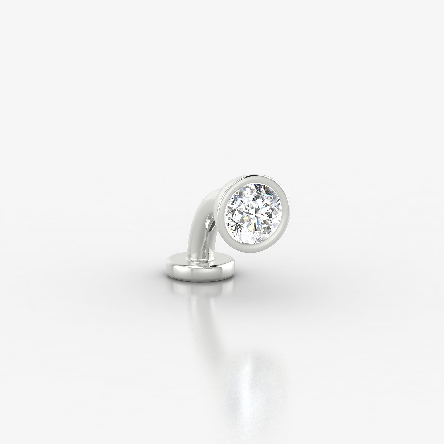 Eos | 18k White Gold 5 mm 6 mm Round Diamond Floating Navel Piercing