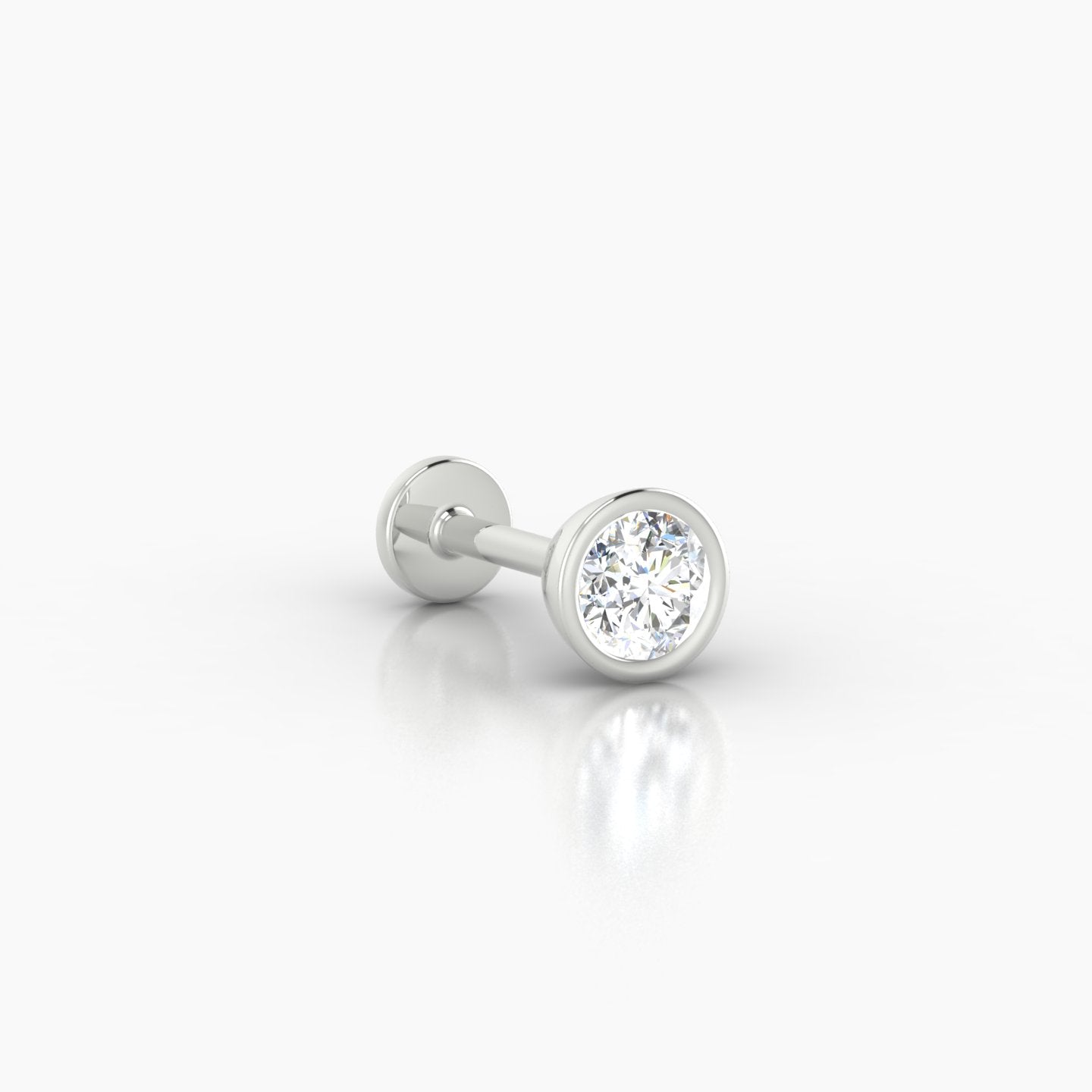 Eos | 18k White Gold 5 mm 6.5 mm Round Diamond Piercing