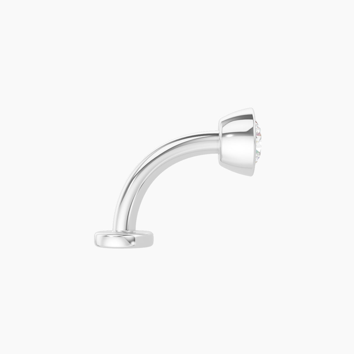 Eos | 18k White Gold 5 mm 8 mm Round Diamond Floating Navel Piercing