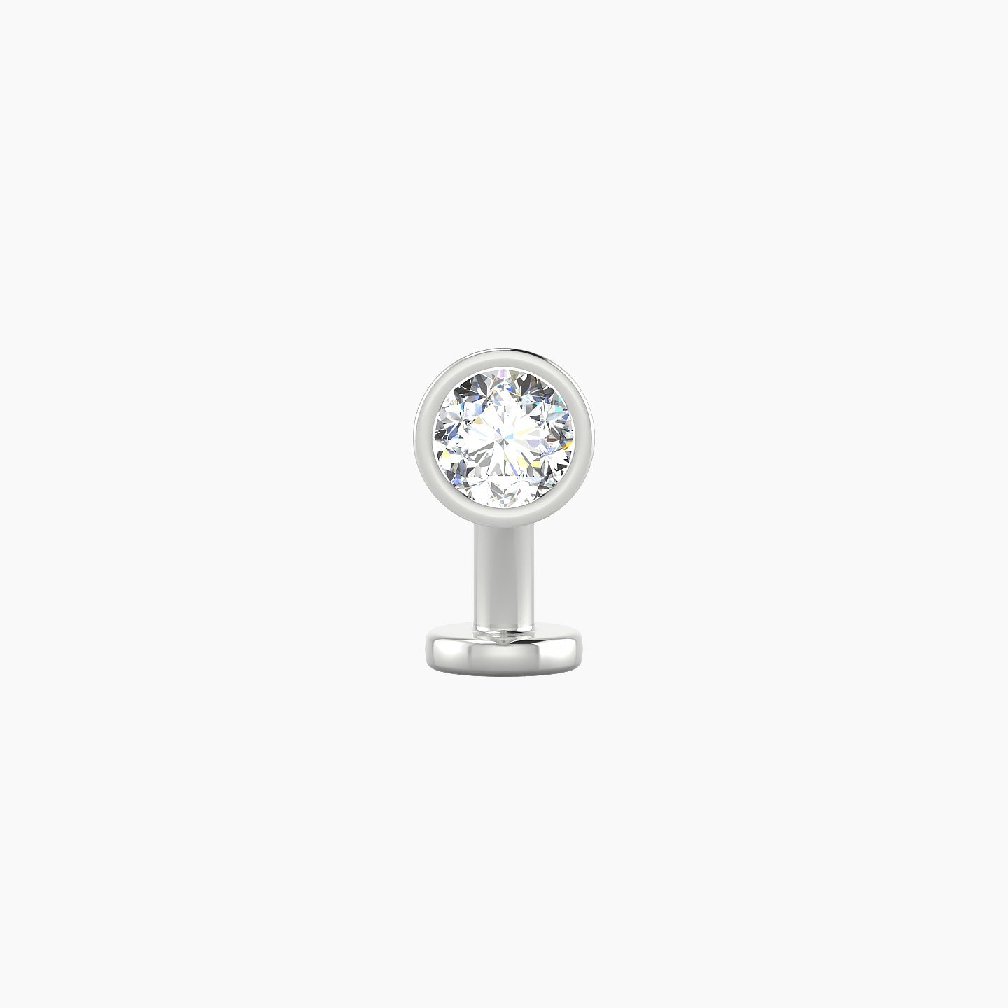 Eos | 18k White Gold 5 mm 8 mm Round Diamond Floating Navel Piercing