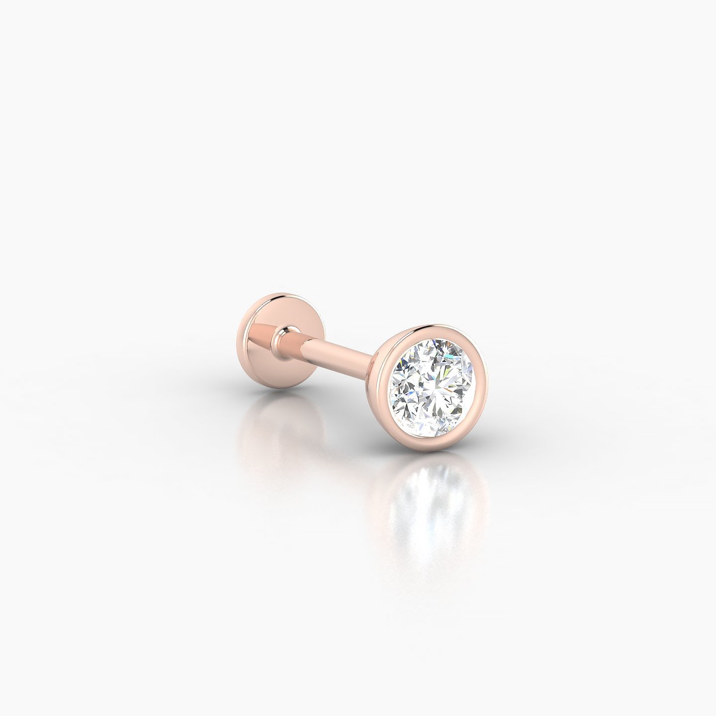 Eos | 18k Rose Gold 5 mm 8 mm Round Diamond Piercing