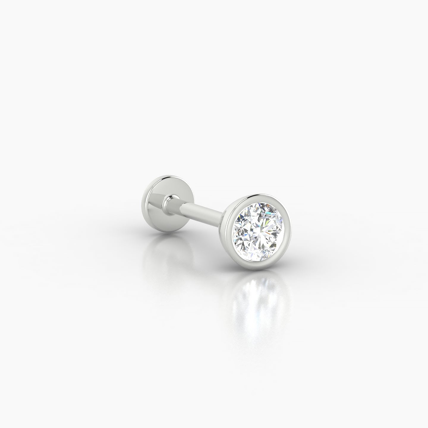 Eos | 18k White Gold 5 mm 8 mm Round Diamond Piercing