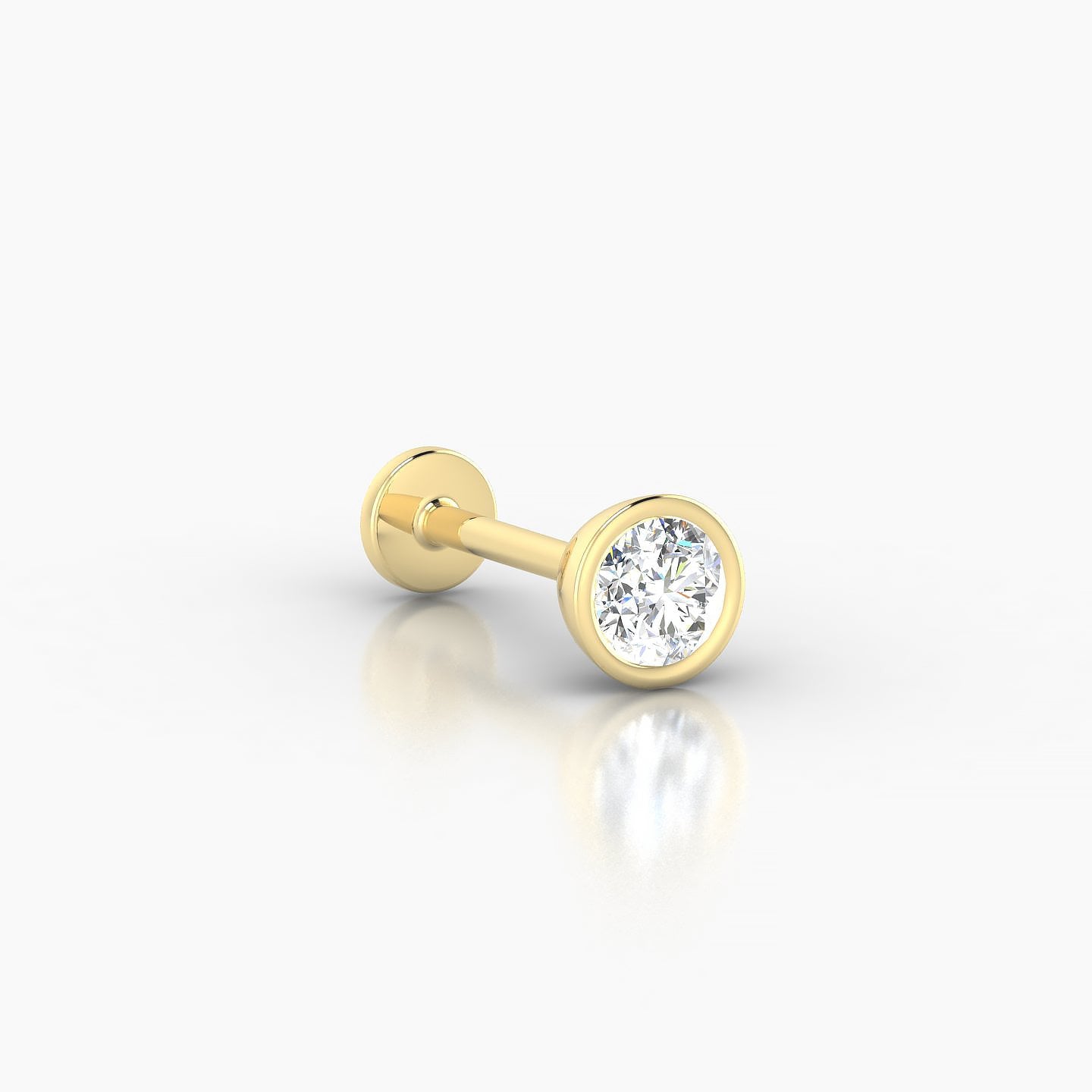 Eos | 18k Yellow Gold 5 mm 8 mm Round Diamond Piercing