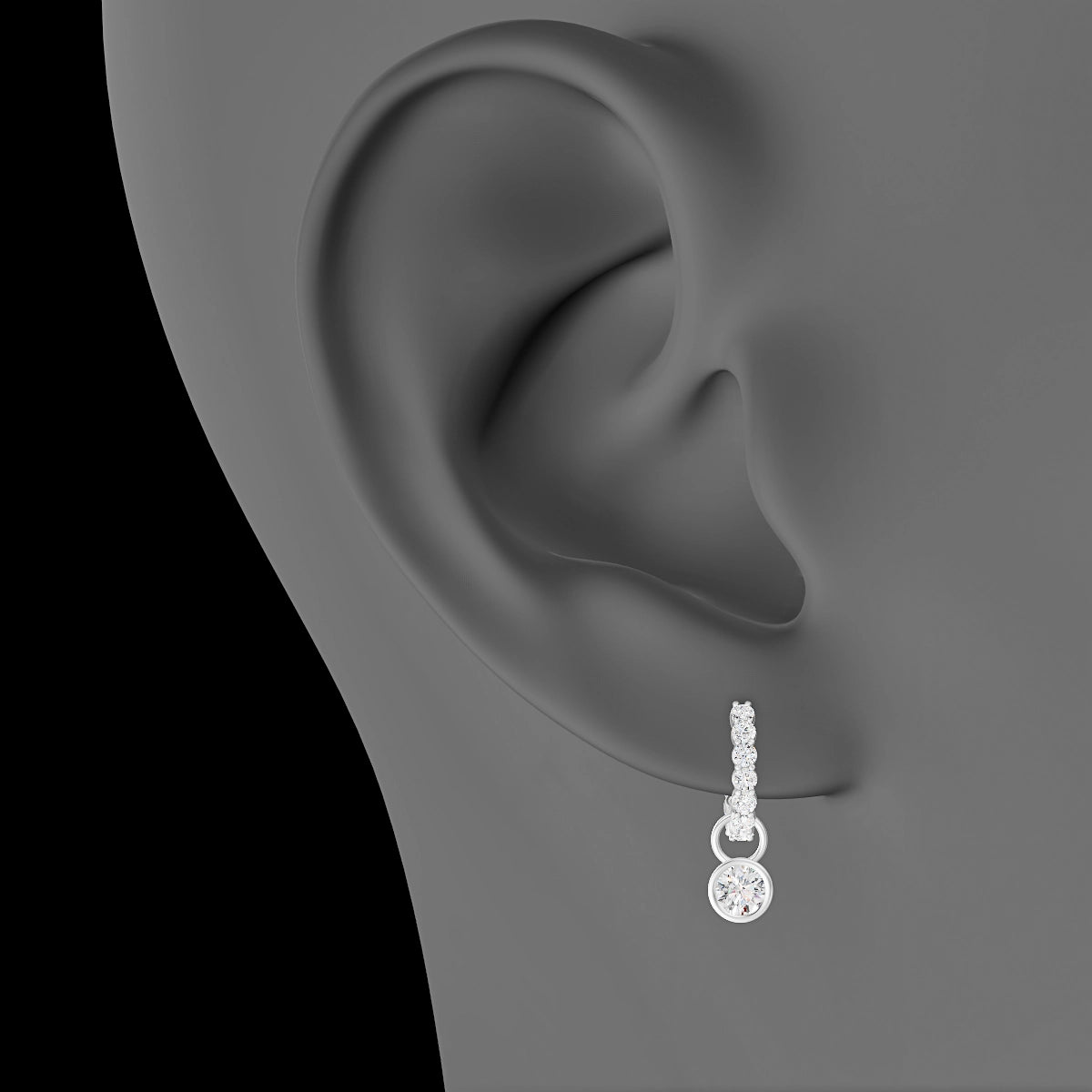 Eos | 18k White Gold 5 mm Round Diamond Charm