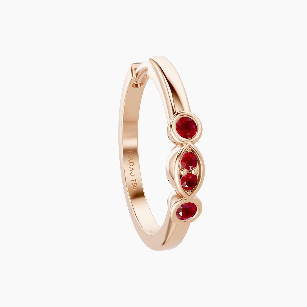Epona | 18k Rose Gold 11 mm Ruby Hoop Piercing