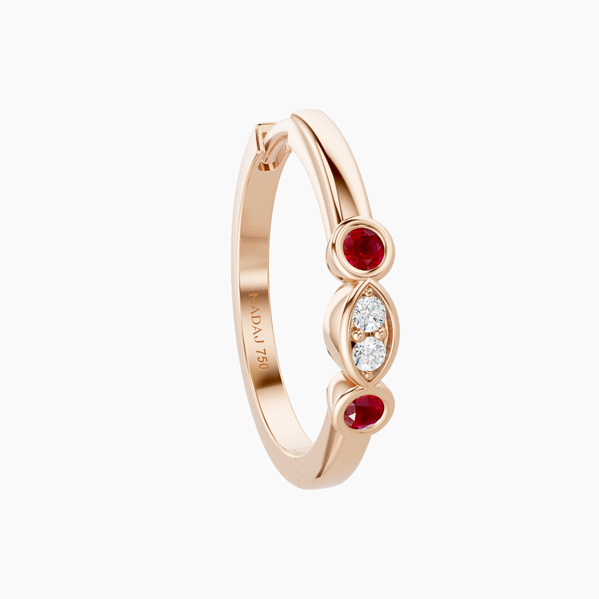 Epona | 18k Rose Gold 11 mm Ruby & Diamond Hoop Piercing