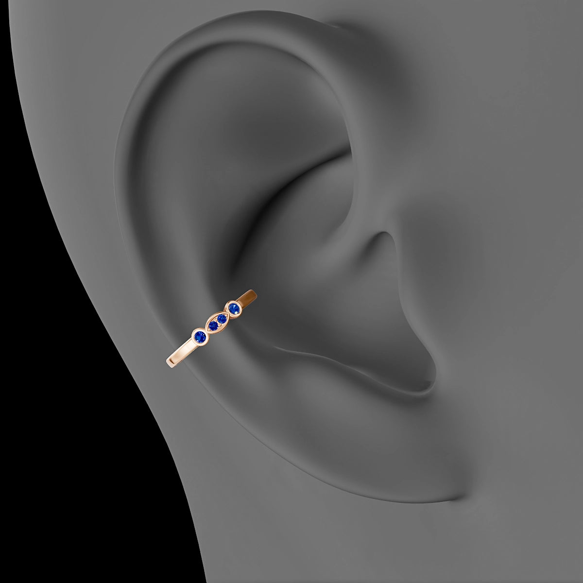 Epona | 18k Rose Gold 11 mm Sapphire Hoop Piercing