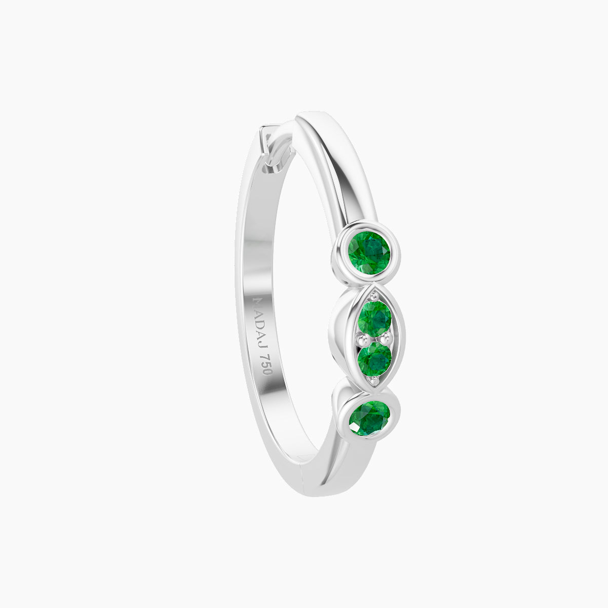 Epona | 18k White Gold 11 mm Emerald Hoop Piercing