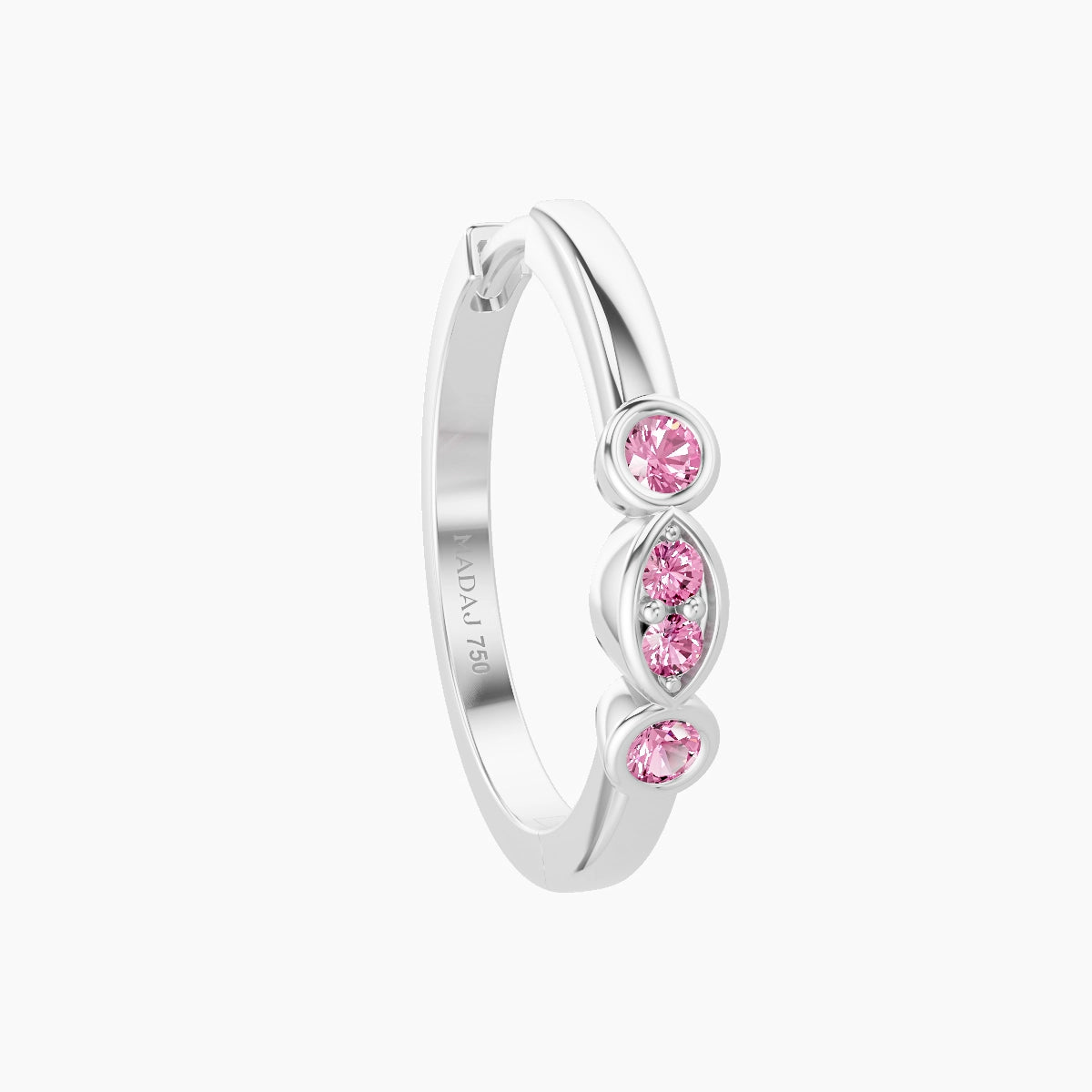 Epona | 18k White Gold 11 mm Pink Sapphire Hoop Piercing