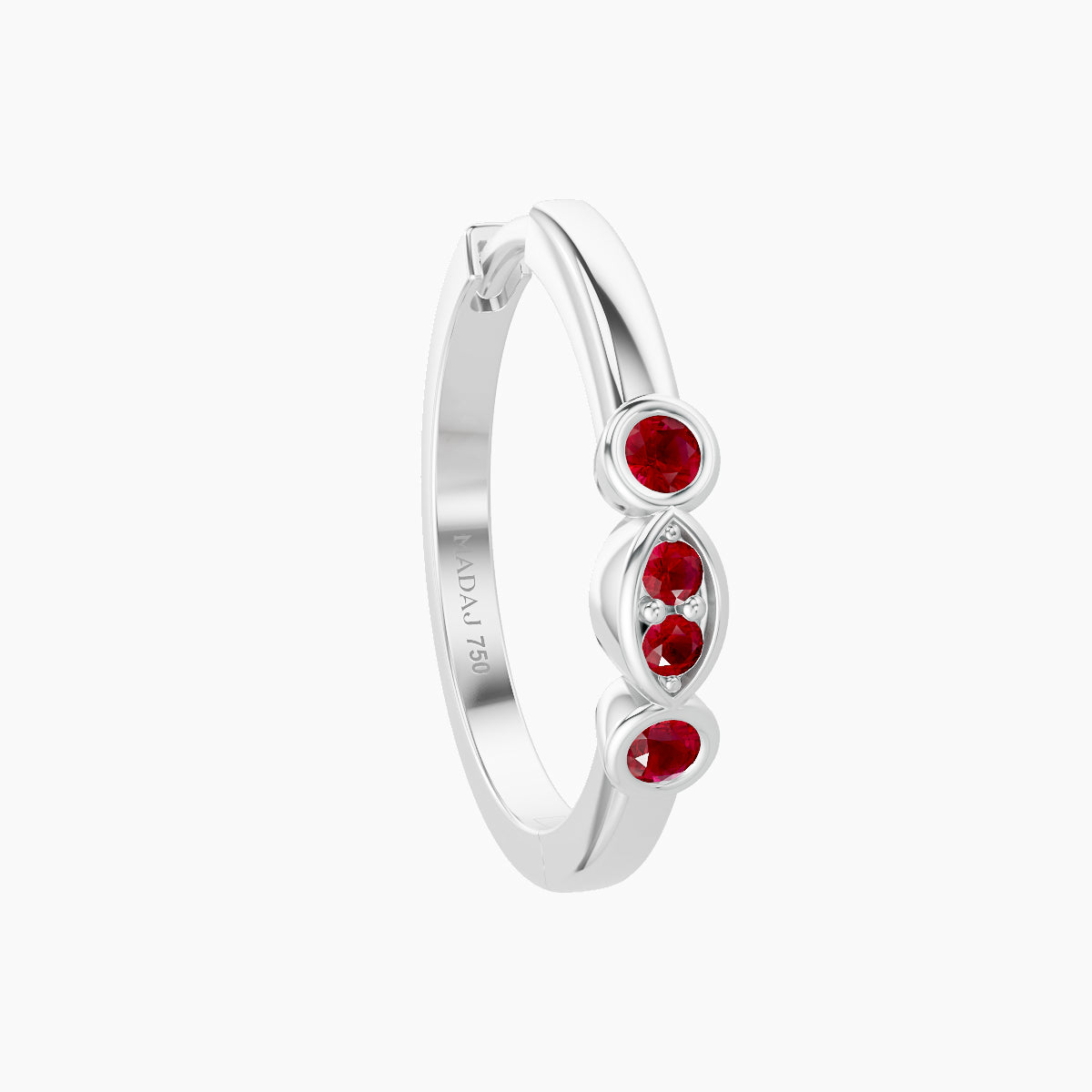 Epona | 18k White Gold 11 mm Ruby Hoop Piercing