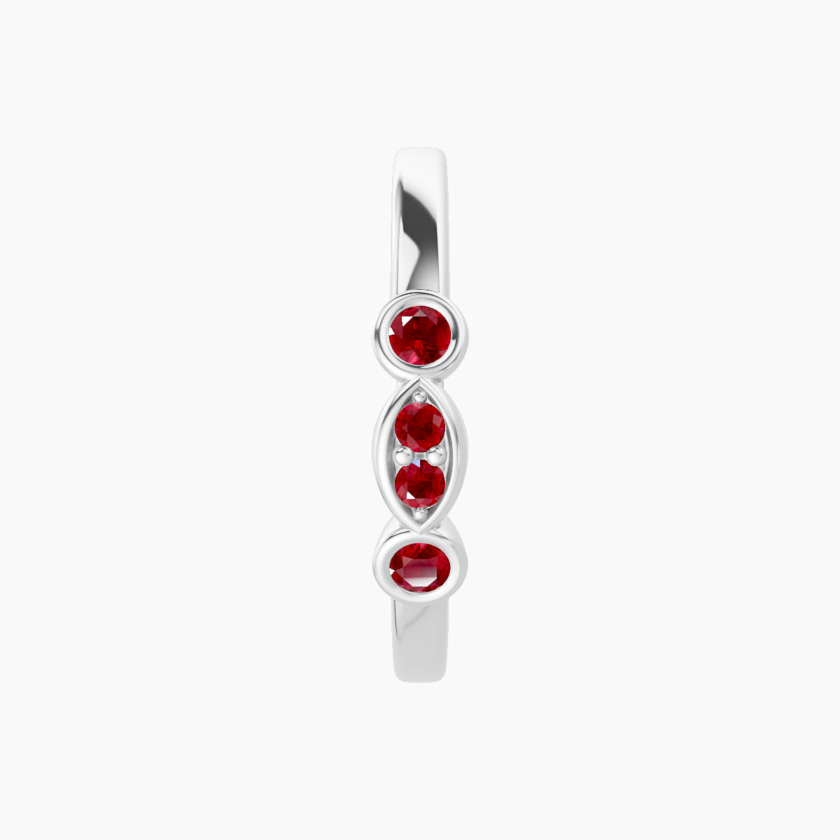 Epona | 18k White Gold 11 mm Ruby Hoop Piercing