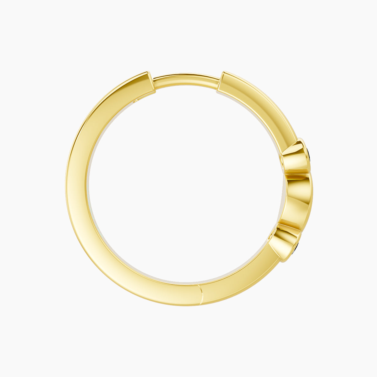 Epona | 18k Yellow Gold 11 mm Black Diamond & Diamond Hoop Piercing
