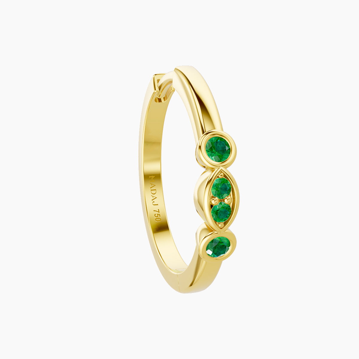 Epona | 18k Yellow Gold 11 mm Emerald Hoop Piercing