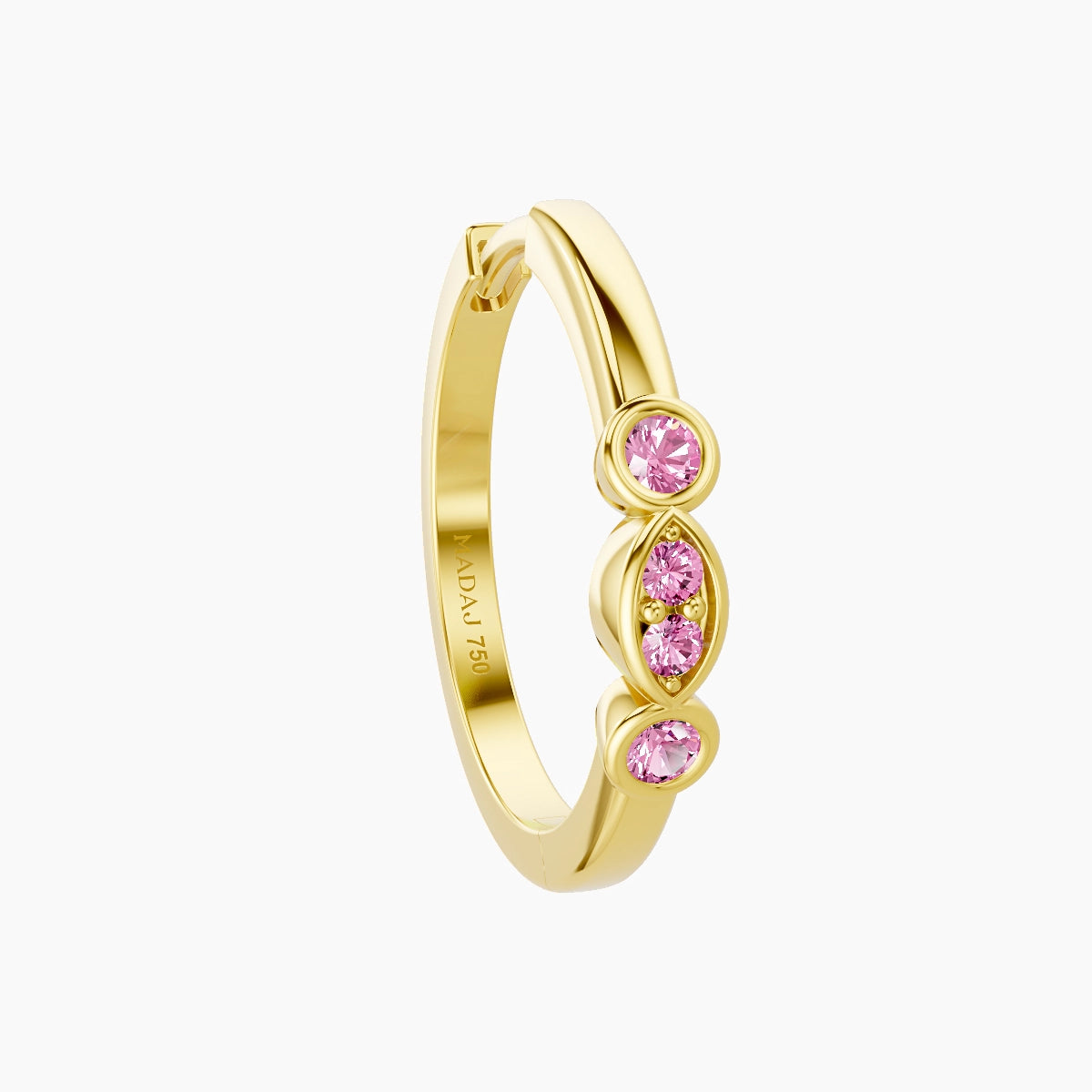 Epona | 18k Yellow Gold 11 mm Pink Sapphire Hoop Piercing