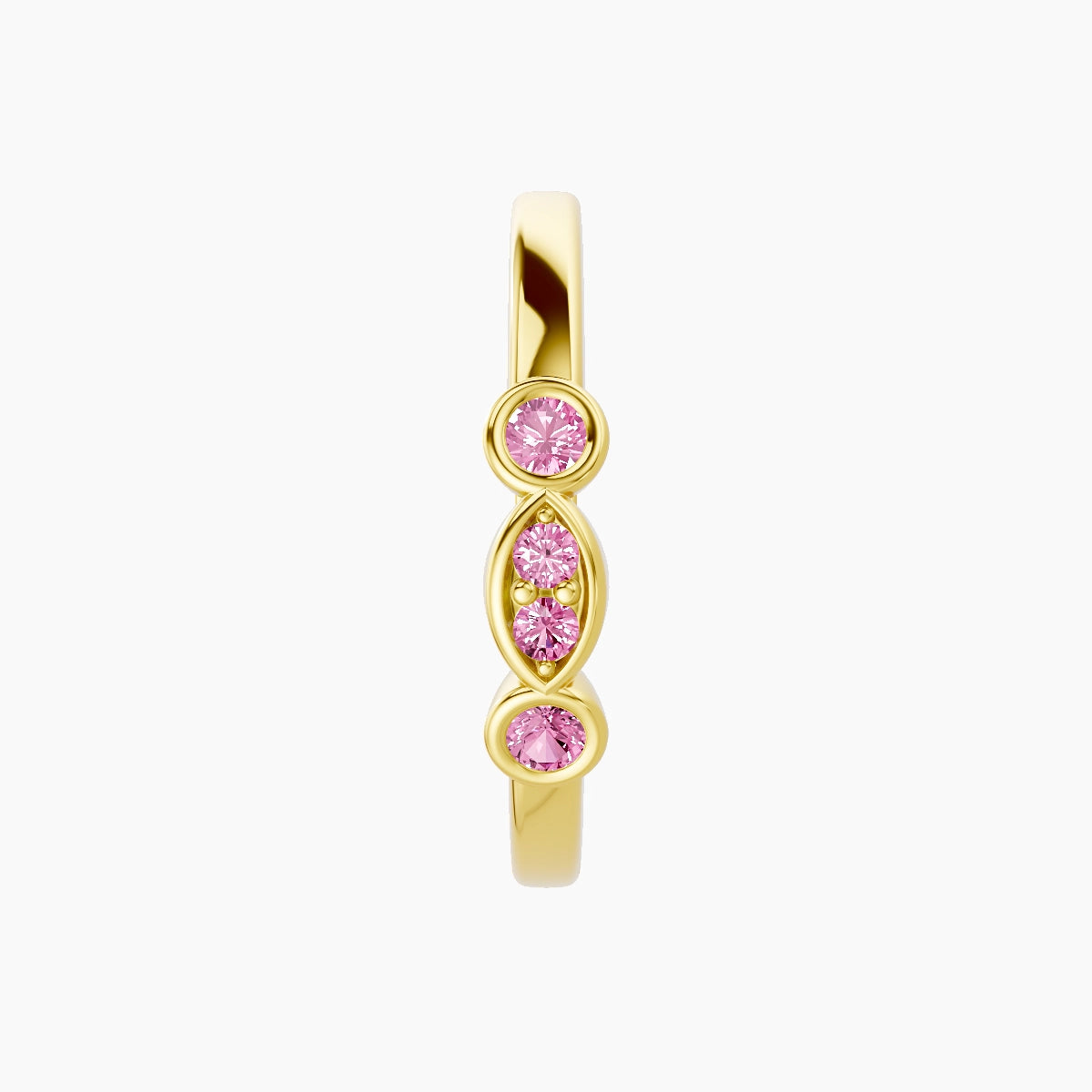 Epona | 18k Yellow Gold 11 mm Pink Sapphire Hoop Piercing
