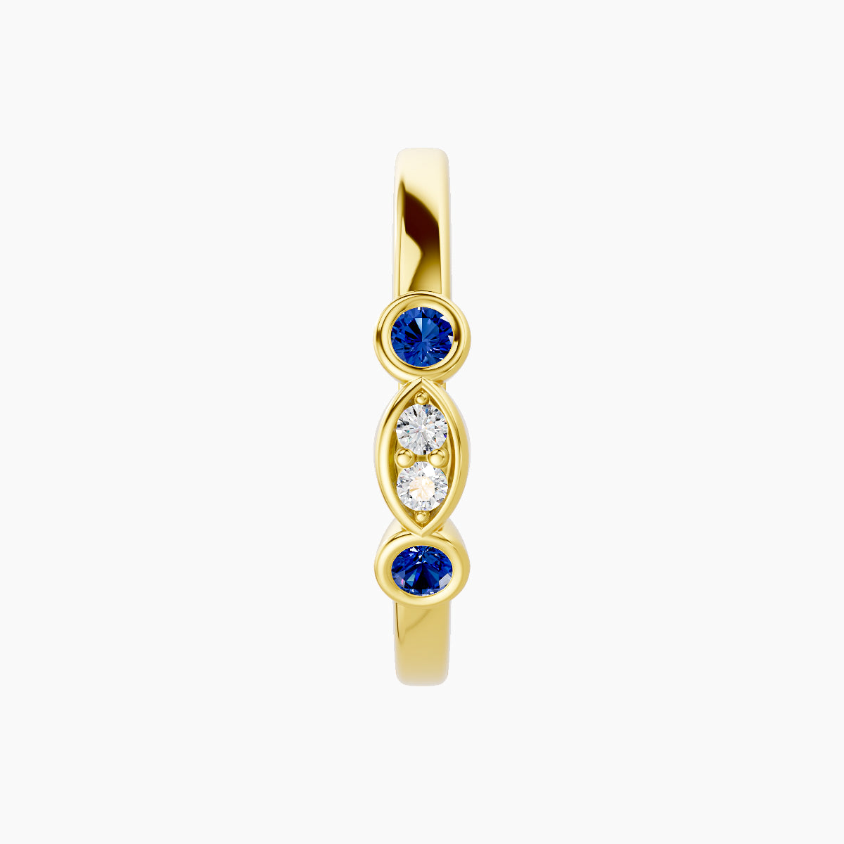 Epona | 18k Yellow Gold 11 mm Sapphire & Diamond Hoop Piercing