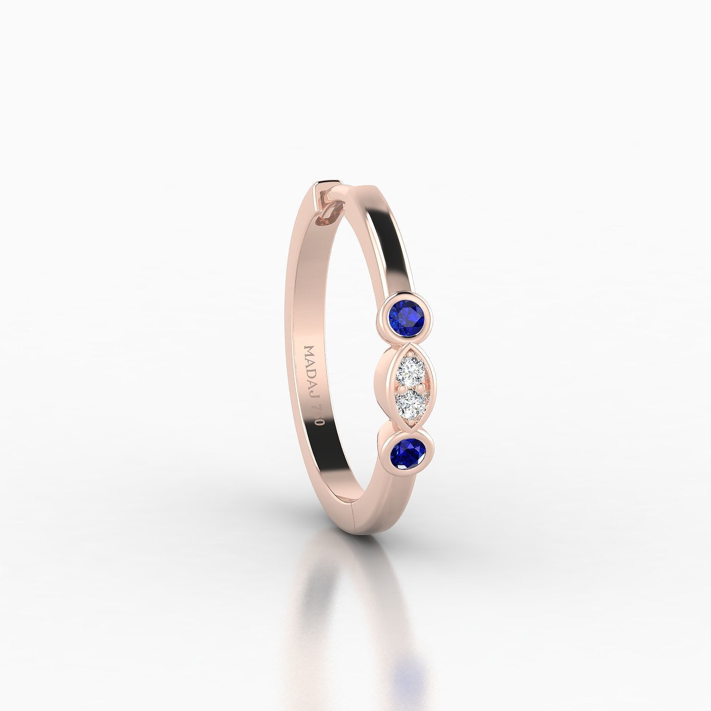 Epona | 18k Rose Gold 11 mm Sapphire & Diamond Hoop Piercing