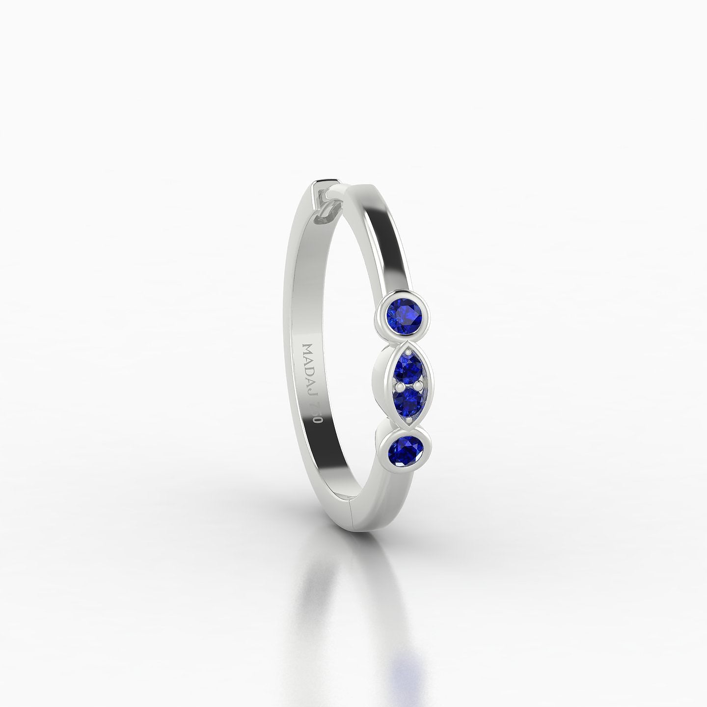 Epona | 18k White Gold 11 mm Sapphire Hoop Piercing