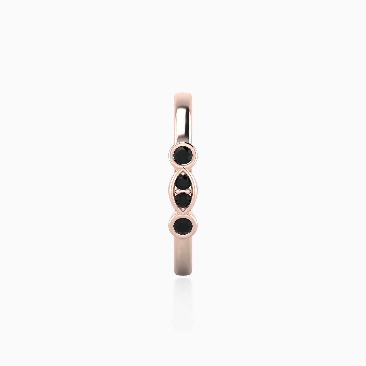 Epona | 18k Rose Gold 11 mm Black Diamond Hoop Piercing